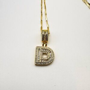 14K Gold Plated Initial “D” Pendant Necklace